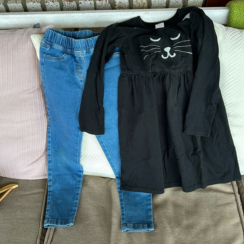 Set of Hannah Anderson, jeans and dress size 120Cm